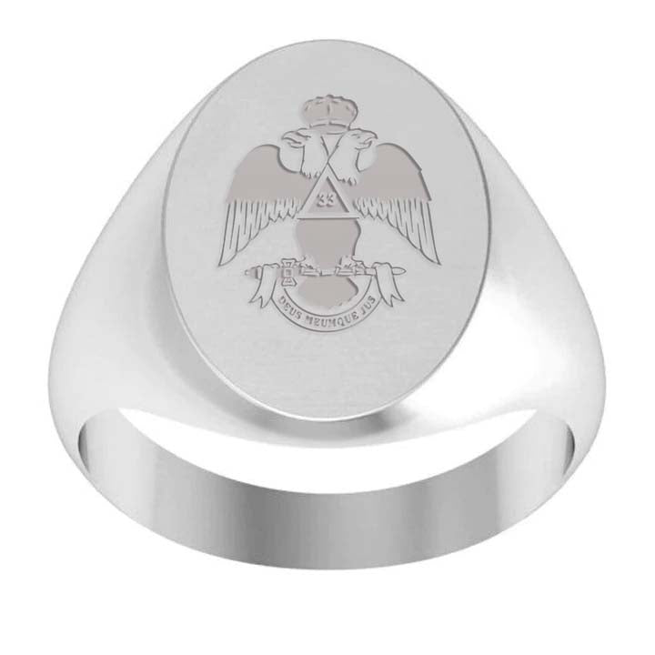 33rd Degree Scottish Rite Ring - Wings Down Sterling Silver - Bricks Masons