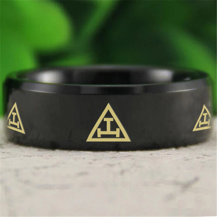 Royal Arch Chapter Ring - Reverse Comfort Fit Tungsten - Bricks Masons