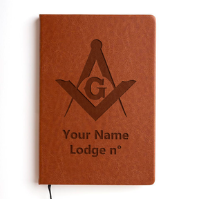 Master Mason Blue Lodge Journal - Brown Faux Leather - Bricks Masons