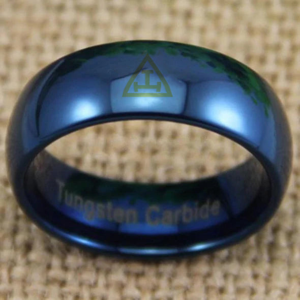 Royal Arch Chapter Ring - Blue Dome Tungsten - Bricks Masons