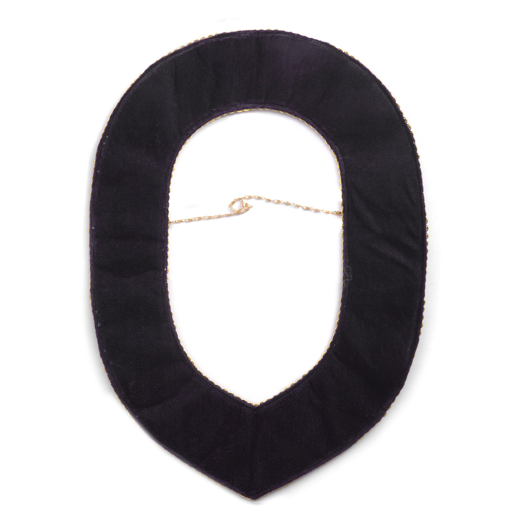 OES Chain Collar - Purple Backing With Gold Rhinestones - Bricks Masons