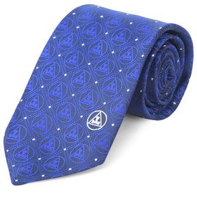 Royal Arch Chapter Necktie - Black & Blue Machine Embroidery - Bricks Masons