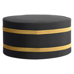 Past Grand Master Blue Lodge Crown Cap - Black Patch With Double Braid - Bricks Masons