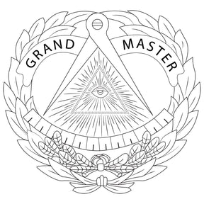 Grand Master Blue Lodge Ring - Black Tungsten Carbide - Bricks Masons