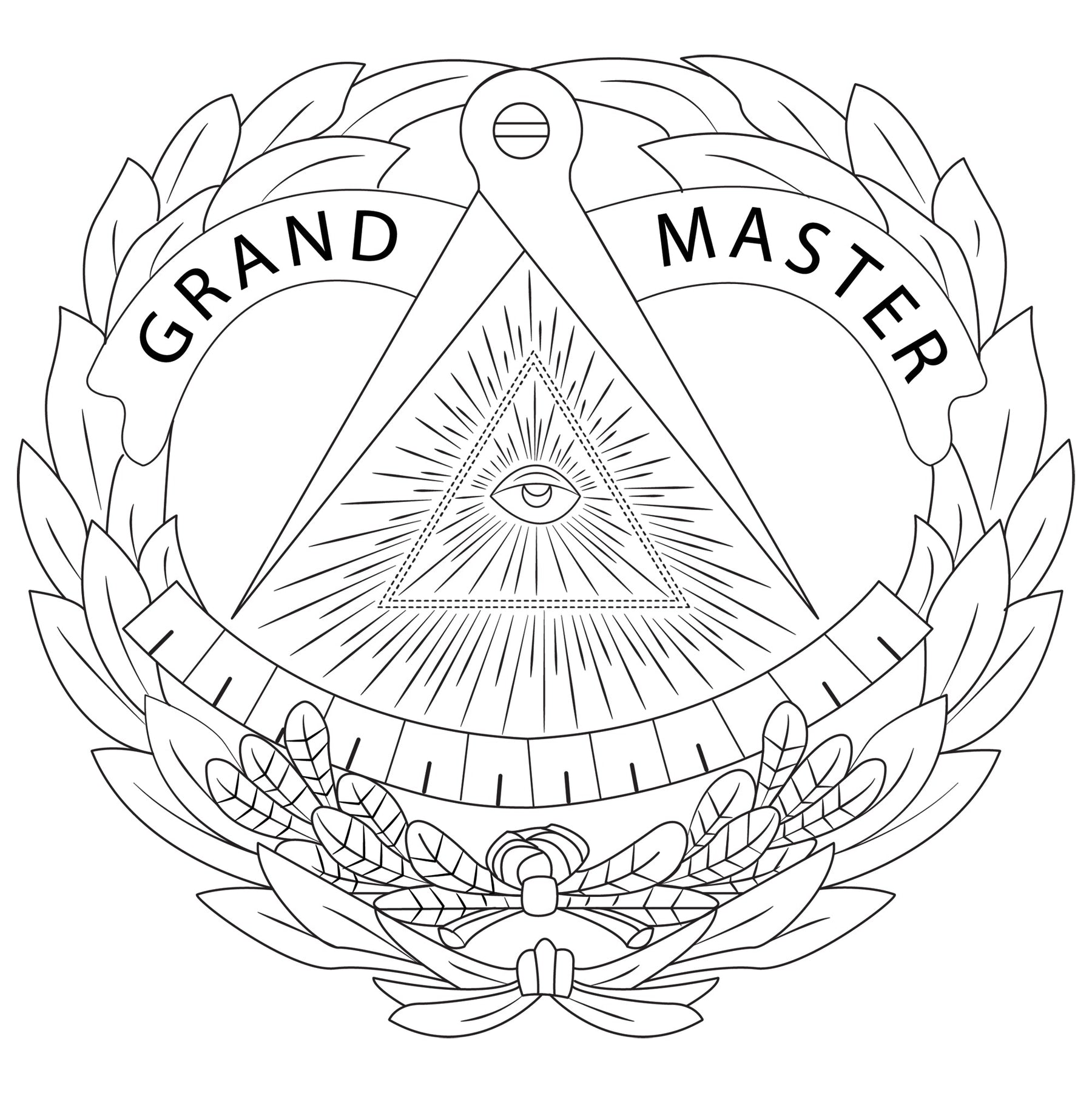 Grand Master Blue Lodge Ring - Silver With Blue Tungsten - Bricks Masons