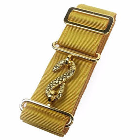Masonic Apron Belt Extender - Mustard Belt with Silver/Gold Clasp - Bricks Masons