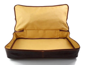 33rd Degree Scottish Rite Travel Bag - Genuine Light Brown Leather - Bricks Masons