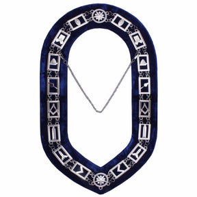 Blue Lodge Working Tools - Chain Collar - Gold/Silver on Blue + Free Case - Bricks Masons