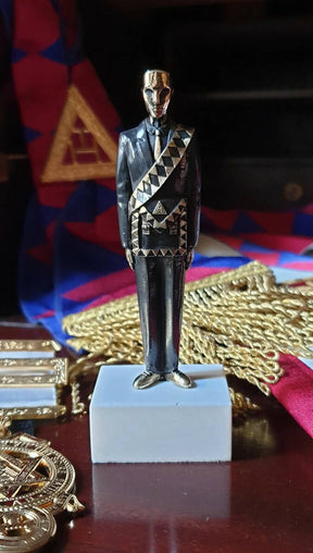 Companion English Royal Arch Figurine - Solid Bronze With Marble Base - Bricks Masons