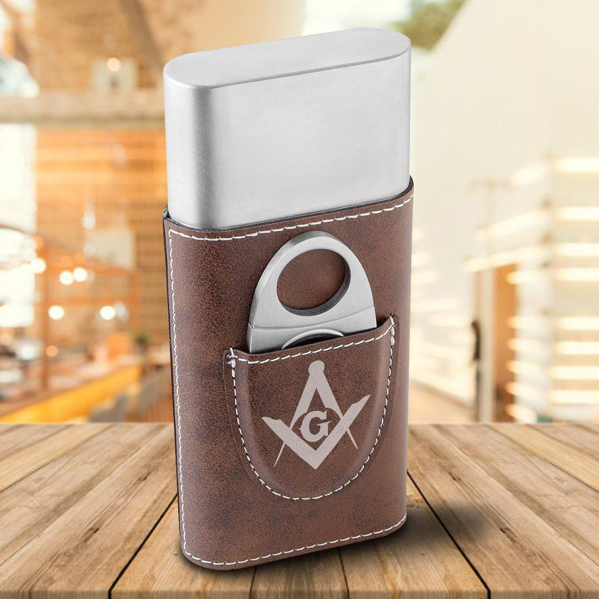 Custom Masonic Cigar Holder FREE Engraving - Bricks Masons
