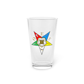 OES Pint Glass - 16oz 5-Pointed Star - Bricks Masons