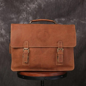 Grand Master Blue Lodge Briefcase - Handmade Leather - Bricks Masons