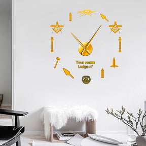 Grand Master Blue Lodge Clock - Frameless Design - Bricks Masons
