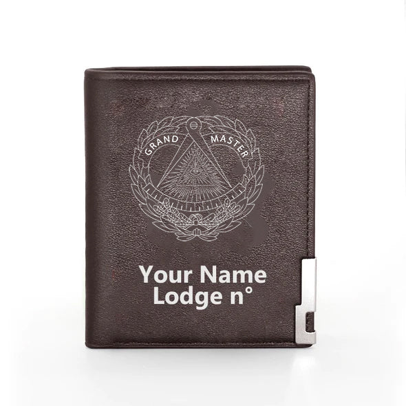 Grand Master Blue Lodge Wallet - Black & Brown - Bricks Masons