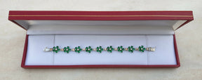 Masonic Bracelet – Forget Me Not 925K Silver With Green Stones - Bricks Masons