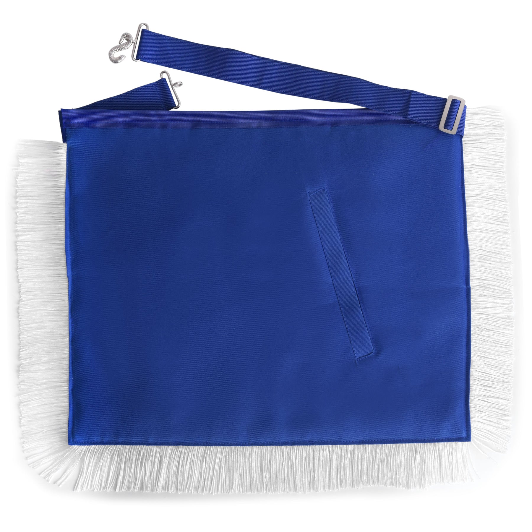 Junior Deacon Blue Lodge Officer Apron - Royal Blue With White Fringe - Bricks Masons