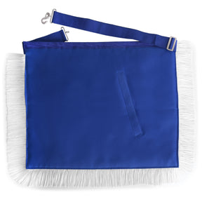 Junior Deacon Blue Lodge Officer Apron - Royal Blue With White Fringe - Bricks Masons