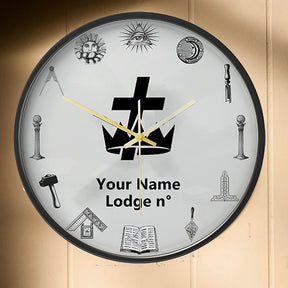 Knights Templar Commandery Clock - Frame with LED - Bricks Masons
