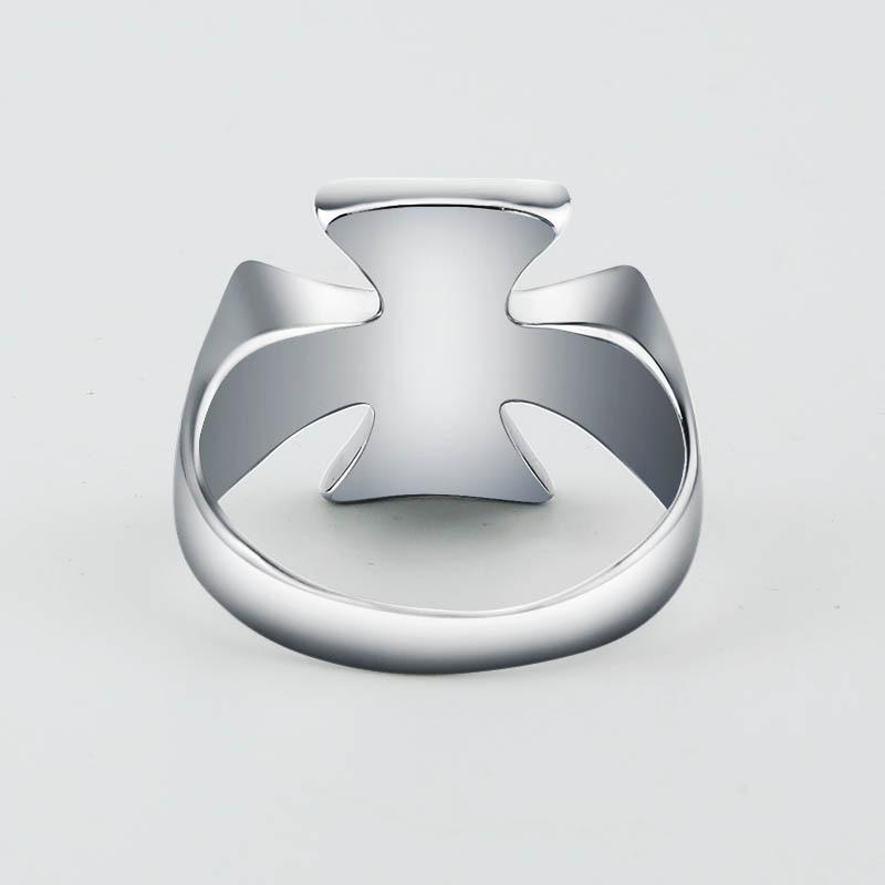 Knights Templar Stainless Steel Polished Signet Rings [Silver, Black, Gold] - Bricks Masons