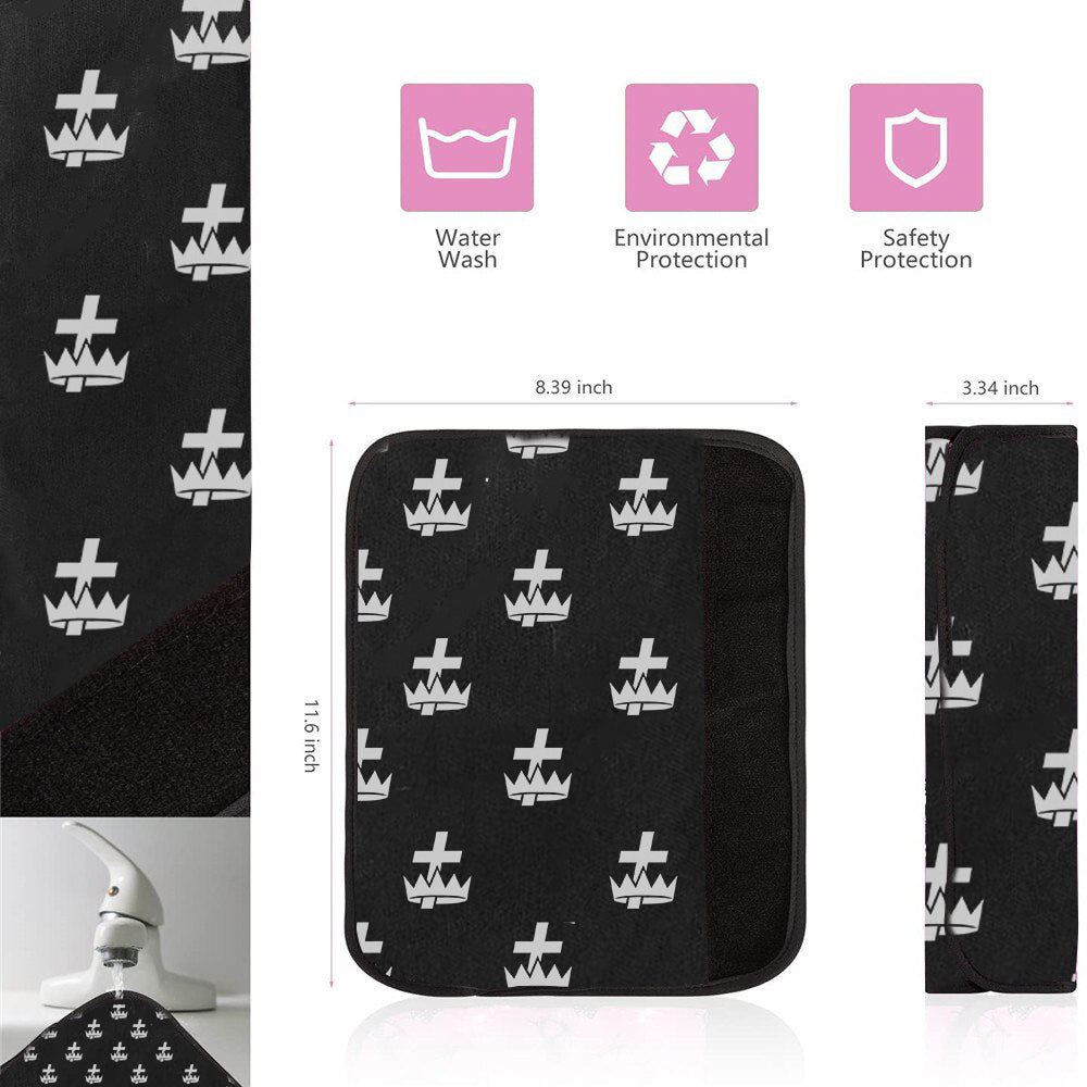 Knights Templar Commandery Seatbelt Cover - White & Gold - Bricks Masons