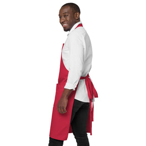 Master Mason Bllue Lodge Kitchen Apron - Fork Square and Compass G Embroidery - Bricks Masons