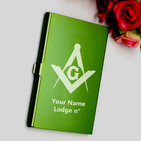 Master Mason Blue Lodge Business Card Holder - Various Colors - Bricks Masons