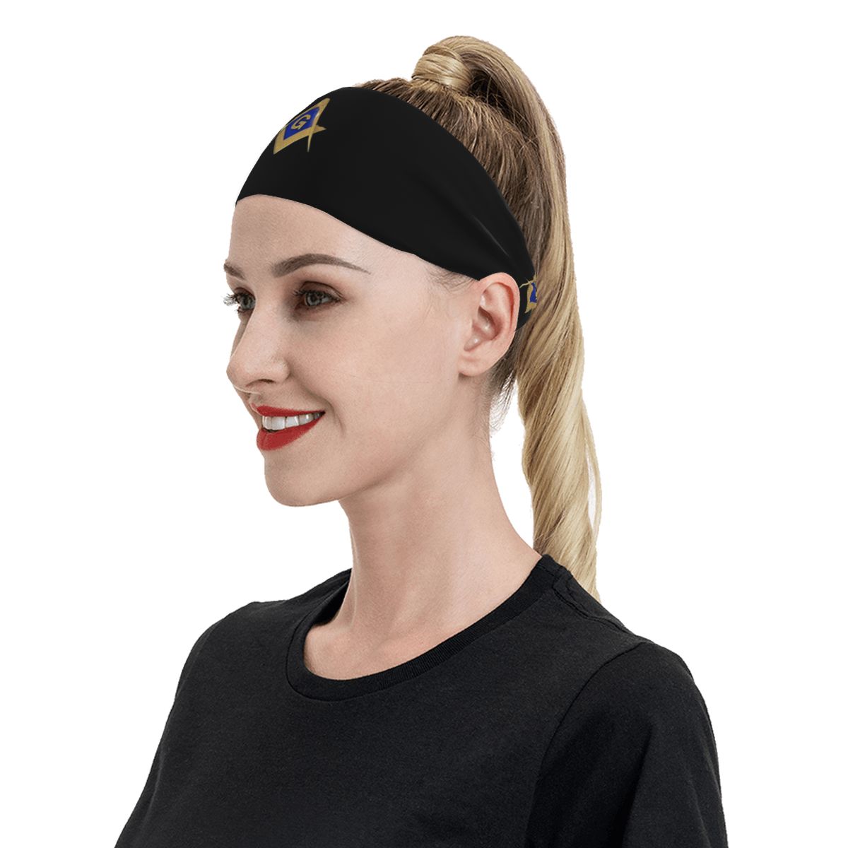 Master Mason Blue Lodge Headband - Golden Square & Compass G - Bricks Masons