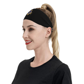 Master Mason Blue Lodge Headband - Golden Square & Compass G - Bricks Masons