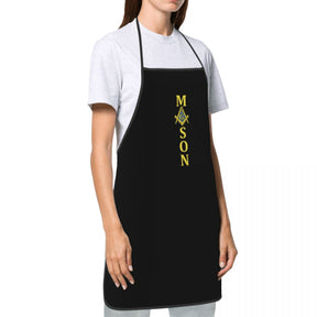 Master Mason Blue Lodge Kitchen Apron - Square and Compass G Mason - Bricks Masons