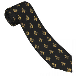 Master Mason Blue Lodge Necktie - Black & Gold - Bricks Masons