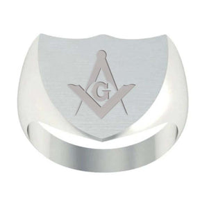 Master Mason Blue Lodge California Regulation Ring - Sterling Silver - Bricks Masons
