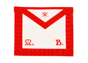 Master of Ceremonies Scottish Rite Apron - Red Moire - Bricks Masons