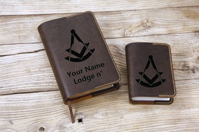 Past Master Blue Lodge Book Cover - Leather - Bricks Masons