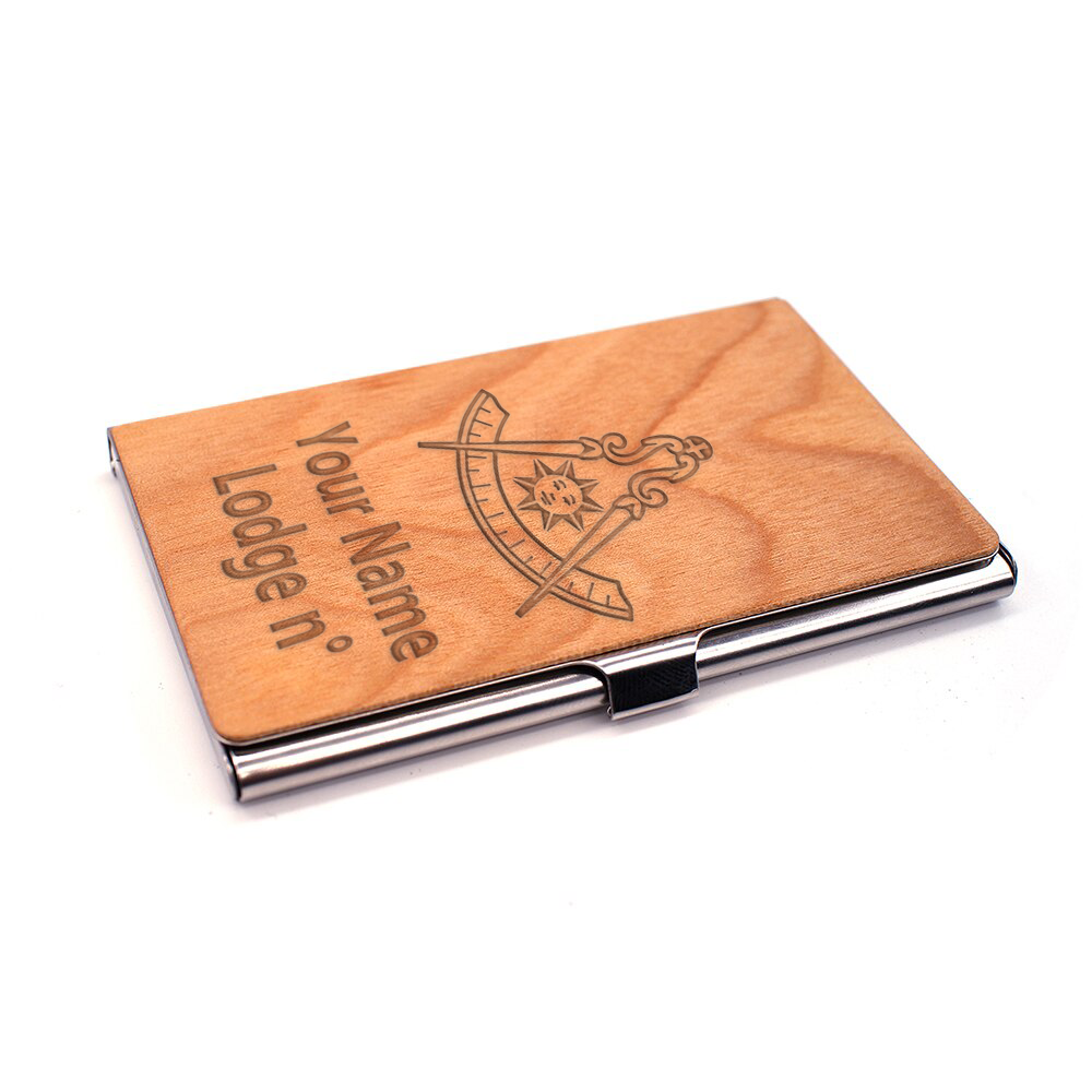 Past Master Blue Lodge California Regulation Business Card Holder - (RFID Protection) - Bricks Masons