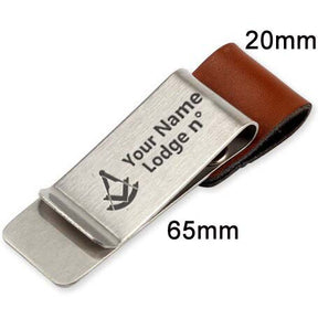 Past Master Blue Lodge Pen Holder - Black & Brown Leather - Bricks Masons