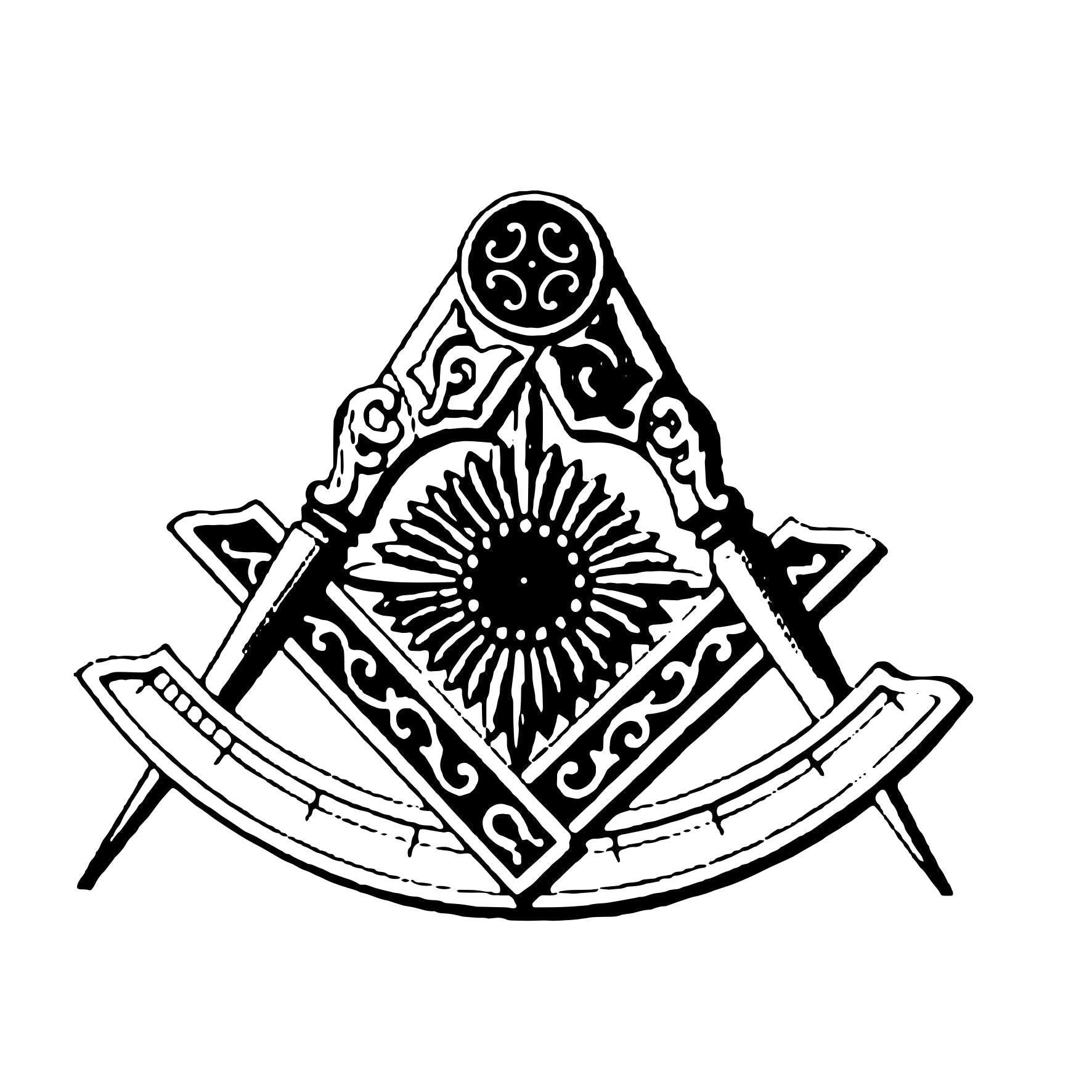 Past Master Blue Lodge California Regulation Steering Wheel Cover - White & Gold - Bricks Masons