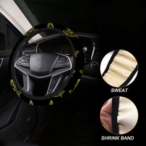 Past Master Blue Lodge California Regulation Steering Wheel Cover - White & Gold - Bricks Masons
