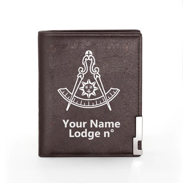 Past Master Blue Lodge California Regulation Wallet - Black & Brown - Bricks Masons