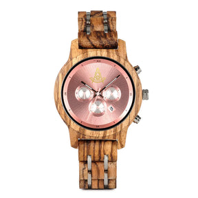 Past Master Blue Lodge California Regulation Wristwatch - Various Wood Colors - Bricks Masons