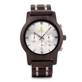 Past Master Blue Lodge California Regulation Wristwatch - Various Wood Colors - Bricks Masons
