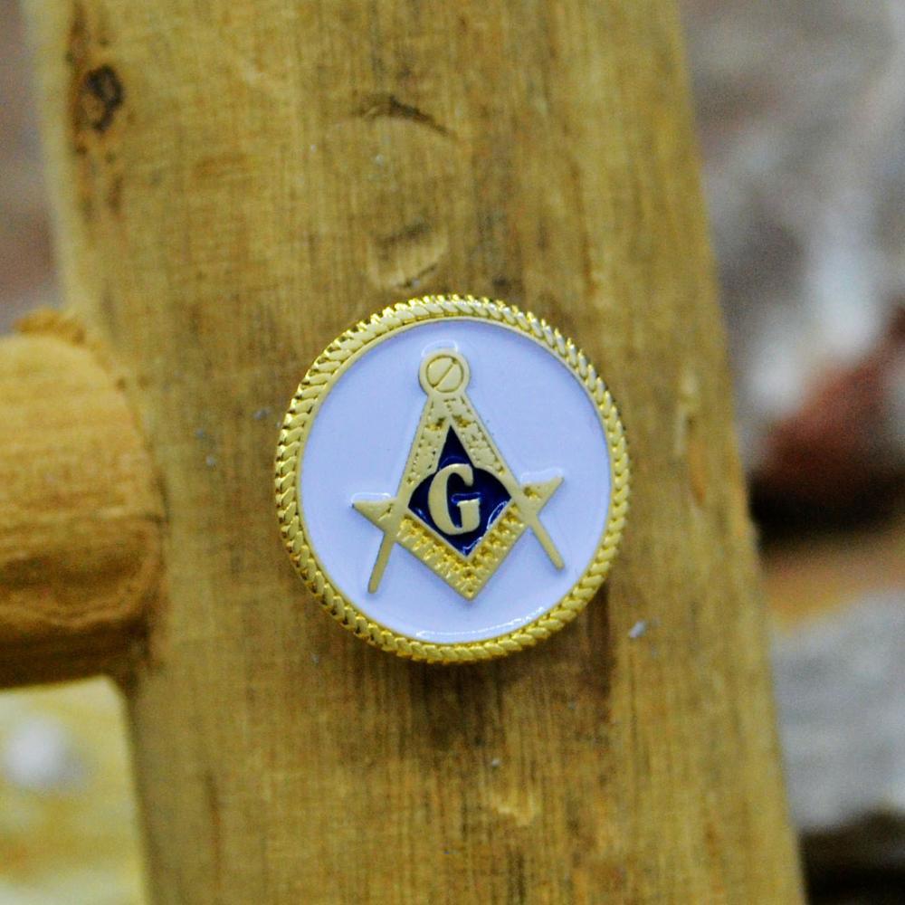 Master Mason Blue Lodge Lapel Pin - Square Compass G White - Bricks Masons