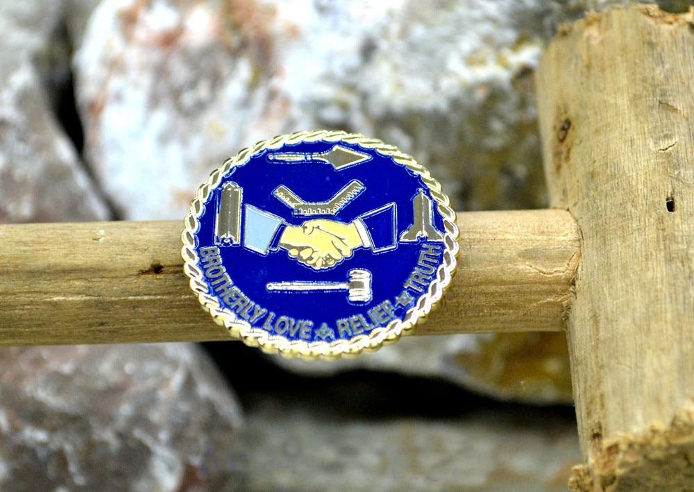 Masonic Lapel Pin - Brotherly Love Relief Truth - Bricks Masons