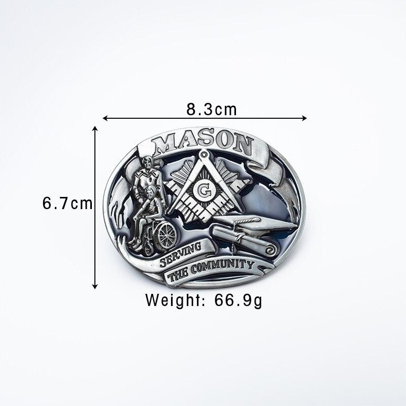 Master Mason Blue Lodge Belt - Serving The Community Square & Compass G (Coffee/Black) - Bricks Masons