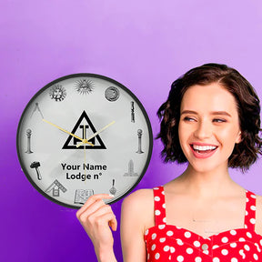 Royal Arch Chapter Clock - Frame with LED - Bricks Masons