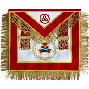 Grand High Priest Royal Arch Chapter Apron - Red Velvet with Fringe - Bricks Masons